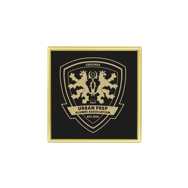 Custom metal lapel pins in assorted shapes and sizes with laminate... from ASI 52263 EMT
