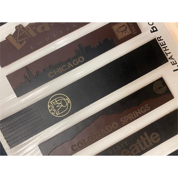 Custom classic bookmark made of black leather with a tasseled top.... from ASI 48125 Dacasso / DaCasso