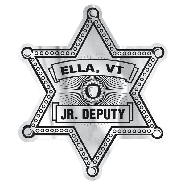 Sheriff Star Paper Lapel Sticker On Roll.... from ASI 56950 Gill Studios Inc / Gill-Line®