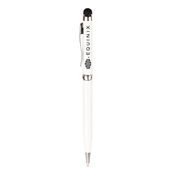 Twist action aluminum ballpoint stylus pen with chrome plated clip, rings,... from ASI 30112 ACE Products / Ace Line