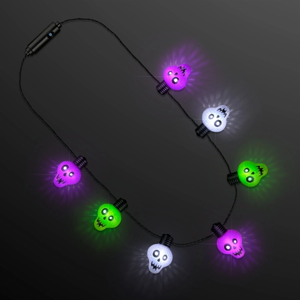 Zombie Skulls LED Jumbo String Lights Necklace; Blank Pricing... from ASI 34194 ALightPromos / Alight Promotional Products