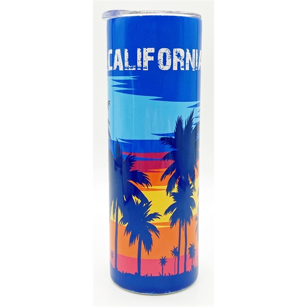 Skinny 20 oz. full color tumbler with straw. Bright and vivid... from ASI 62635 Inno-Vative Solutions Grp LTD