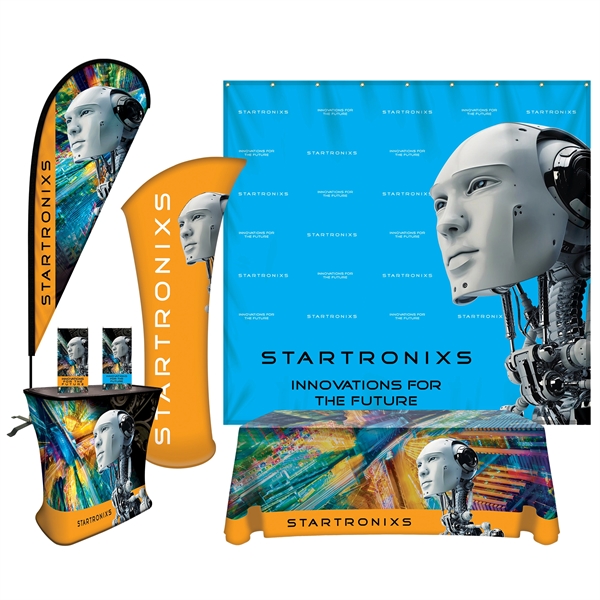 Package includes Trunk, two mini X-Banners, 6' Table Cover, Single Reverse... from ASI 80228 Quinn