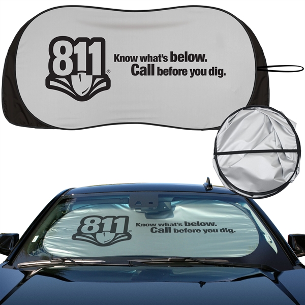New patented, contoured flap design, single loop collapsible sunshade 24" x... from ASI 37586 Auto-Sun-shade/Intertek