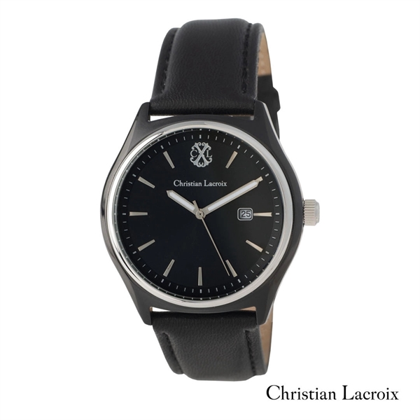 Christian Lacroix® Date Watch, Made of a soft black genuine leather... from ASI 84592 St Regis Group