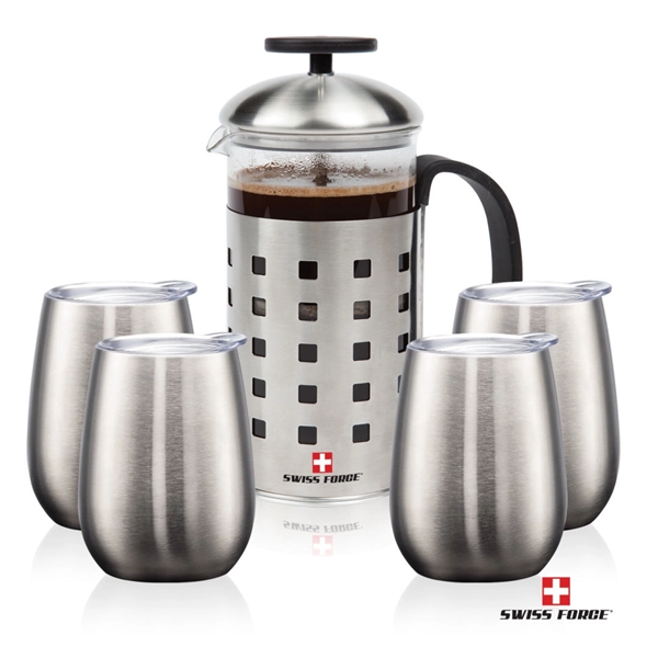 Swiss Force® Coffee Press & Vivaldi Cups... from ASI 84592 St Regis Group
