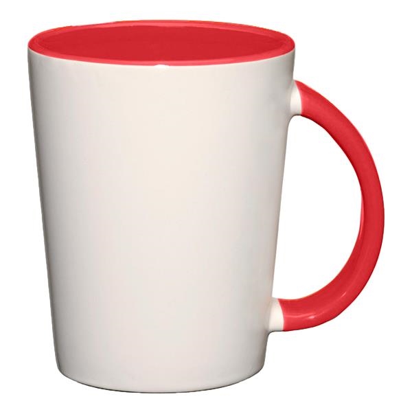 White ceramic mug with colored interior and handle.... from ASI 61125 Hit Promotional Products / Hit (R)
