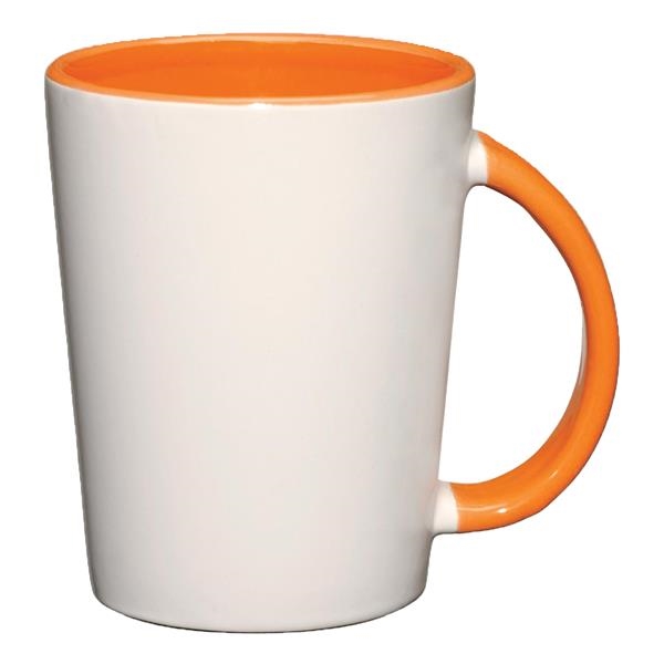 White ceramic mug with colored interior and handle.... from ASI 61125 Hit Promotional Products / Hit (R)