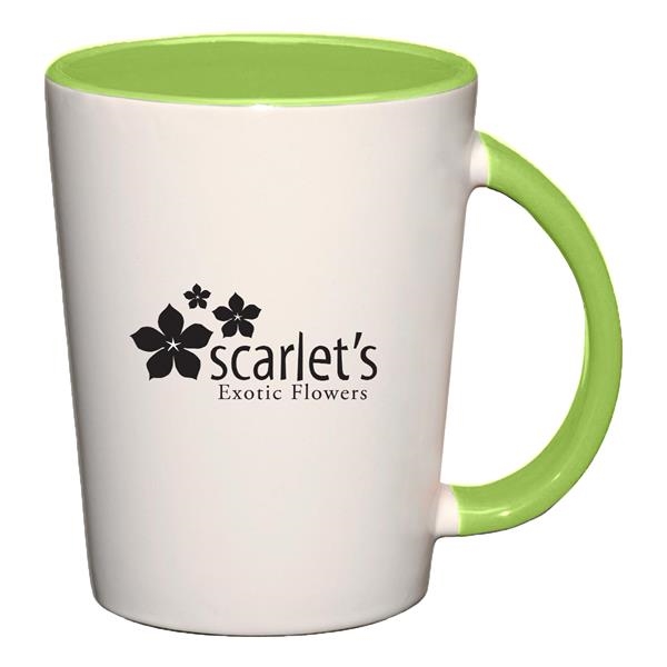 White ceramic mug with colored interior and handle.... from ASI 61125 Hit Promotional Products / Hit (R)