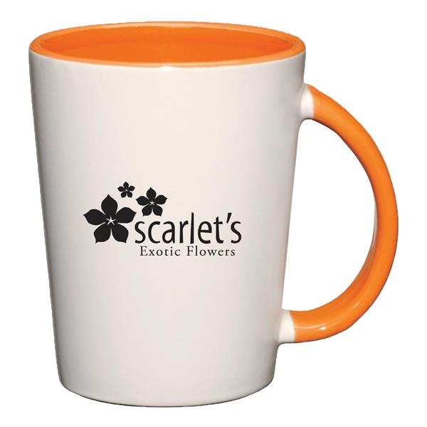 White ceramic mug with colored interior and handle.... from ASI 61125 Hit Promotional Products / Hit (R)