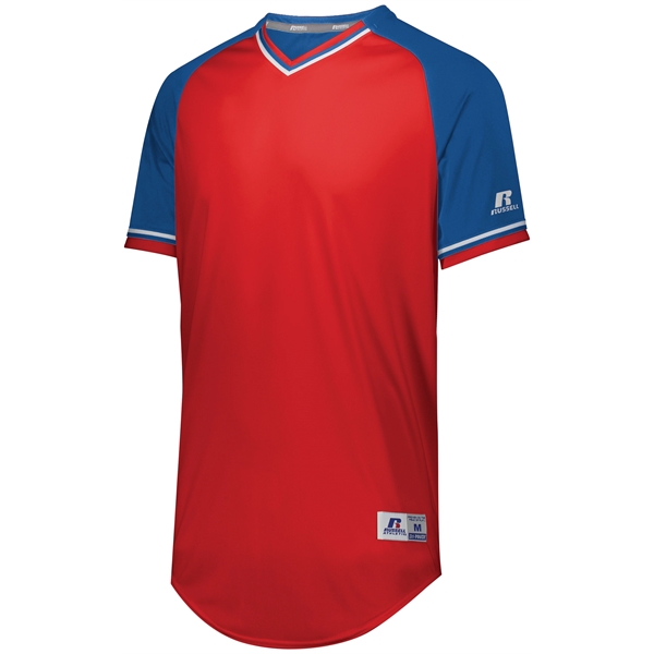 Youth Baseball V-Neck Jersey with 100% polyester double knit with color... from ASI 37461 Augusta Sportswear