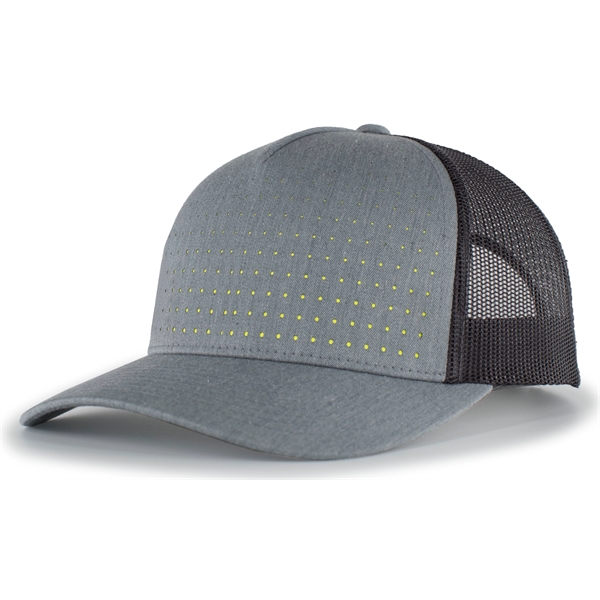 Perforated 5-Panel Trucker Snapback Cap with a poly/cotton blend.... from ASI 37461 Augusta Sportswear / Pacific Headwear
