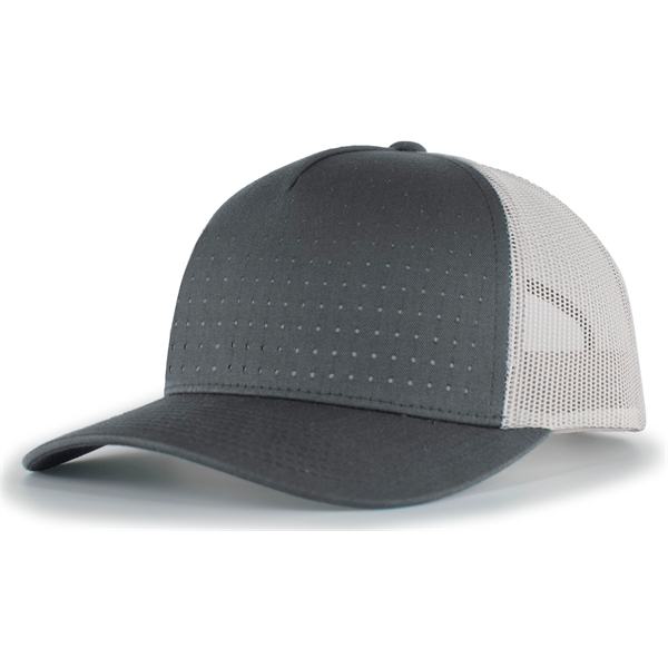 Perforated 5-Panel Trucker Snapback Cap with a poly/cotton blend.... from ASI 37461 Augusta Sportswear / Pacific Headwear