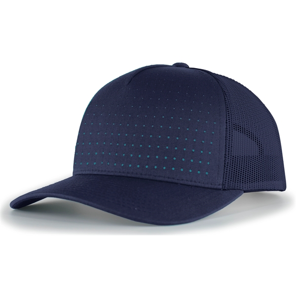 Perforated 5-Panel Trucker Snapback Cap with a poly/cotton blend.... from ASI 37461 Augusta Sportswear / Pacific Headwear