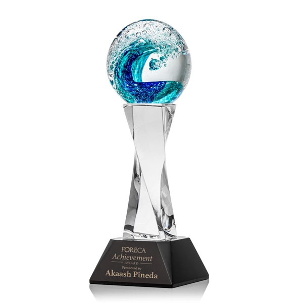 The magnificent Surfside Artglass award features a beautiful crashing blue wave... from ASI 84592 St Regis Group / St Regis