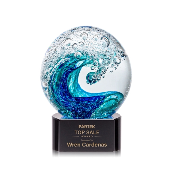The magnificent Surfside Artglass award features a beautiful crashing blue wave... from ASI 84592 St Regis Group / St Regis