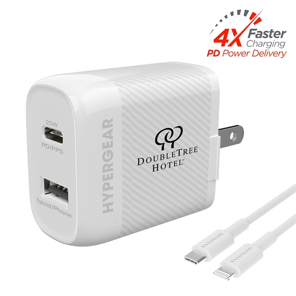 HyperGear Dual Wall Charger with 25W USB-C PD/PPS and 12W USB... from ASI 61005 Hirsch Gift Inc