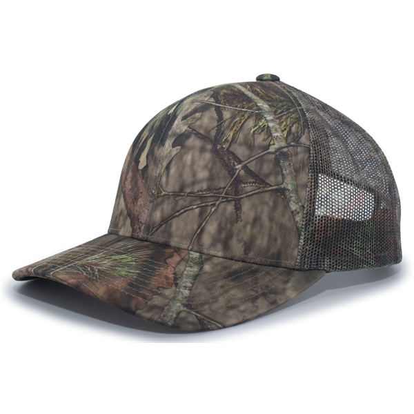 Camo Snapback Trucker Cap with sublimated camo front panels.... from ASI 37461 Augusta Sportswear / Pacific Headwear