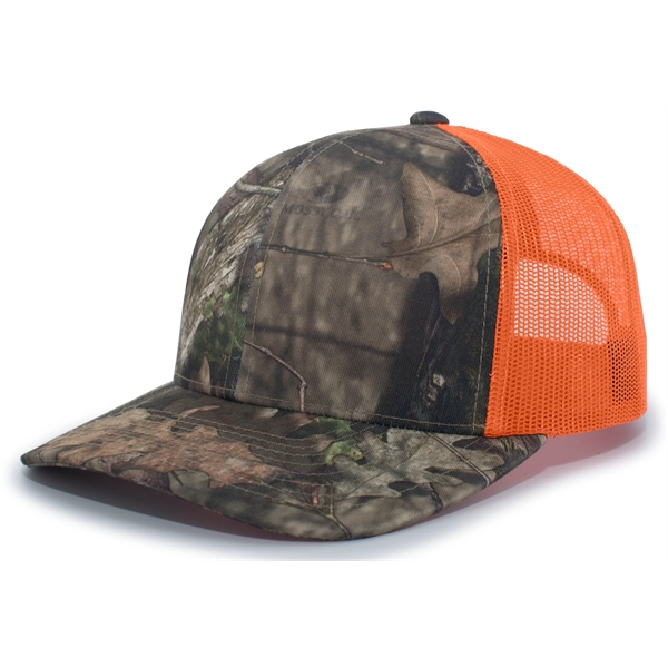 Camo Snapback Trucker Cap with sublimated camo front panels.... from ASI 37461 Augusta Sportswear / Pacific Headwear
