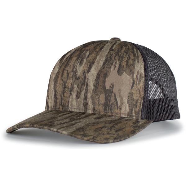 Camo Snapback Trucker Cap with sublimated camo front panels.... from ASI 37461 Augusta Sportswear / Pacific Headwear
