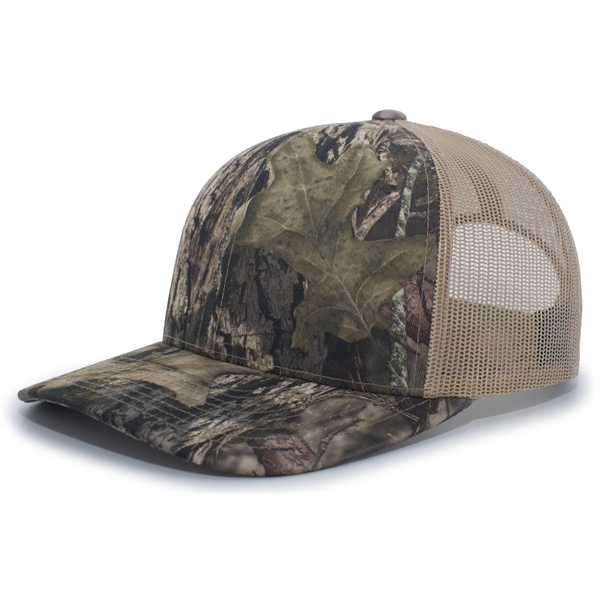 Camo Snapback Trucker Cap with sublimated camo front panels.... from ASI 37461 Augusta Sportswear / Pacific Headwear