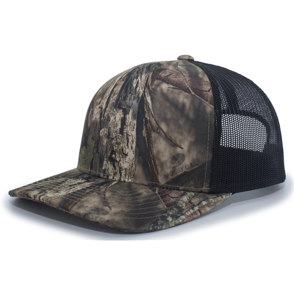 Camo Snapback Trucker Cap with sublimated camo front panels.... from ASI 37461 Augusta Sportswear / Pacific Headwear