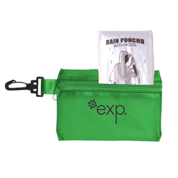 Rain poncho in zipper tote with hook clip.... from ASI 90859 Tempo Industries Inc