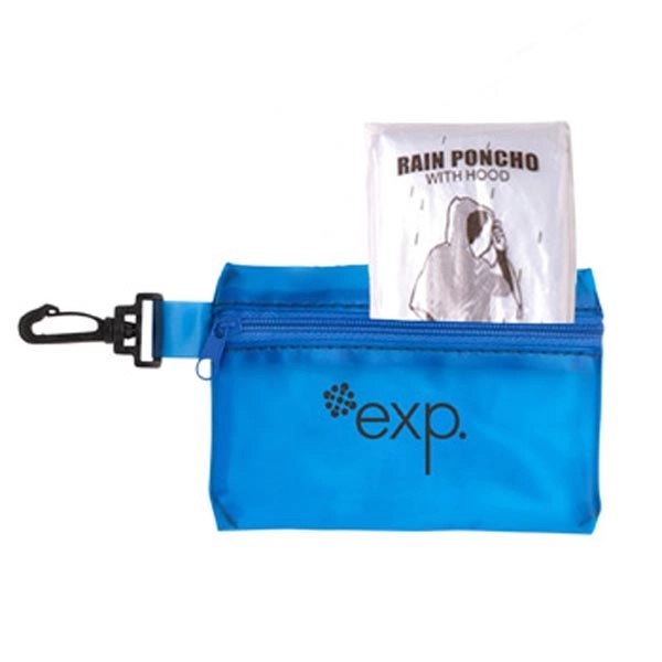 Rain poncho in zipper tote with hook clip.... from ASI 90859 Tempo Industries Inc