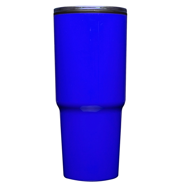 Customizable 32-ounce plastic double-walled travel mug with color coordinated sliding lid.... from ASI 39552 BEL Promo