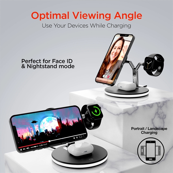 HyperGear MaxCharge 3-in-1 MagSafe Wireless Charging Stand for iPhone 12 &... from ASI 61005 Hirsch Gift Inc