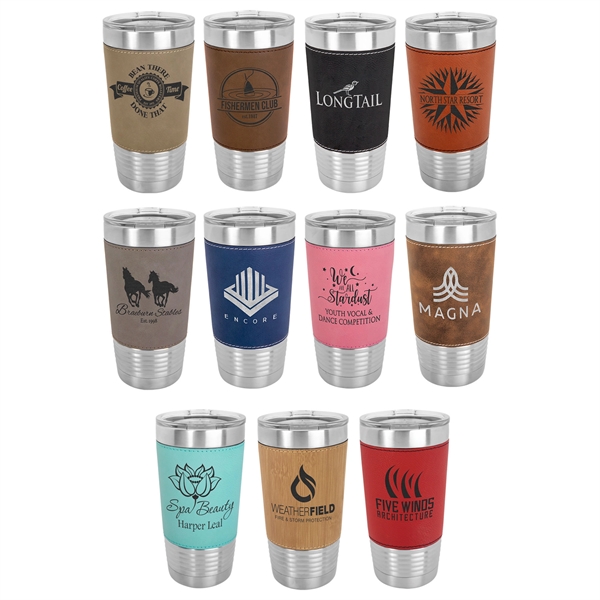 The 20 oz. polar tumbler is made of premium leatherette and... from ASI 92531 Unique Custom Products / UCP