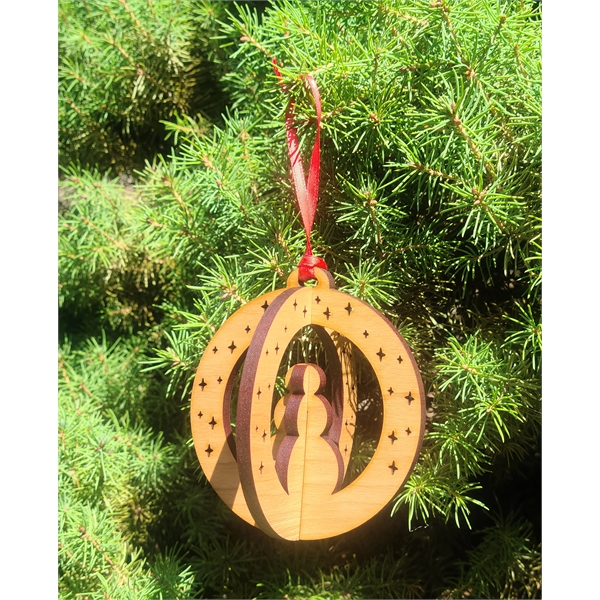 3.5" custom engraved 3D round ornaments - made in the USA.... from ASI 92531 Unique Custom Products / UCP