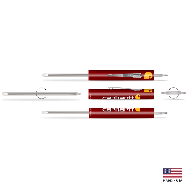 Pocket Screwdriver with #0 Phillips/Slotted Reversible Blade, #00 Phillips/2MM Slotted Reversible... from ASI 34040 Alexander Mfg Co