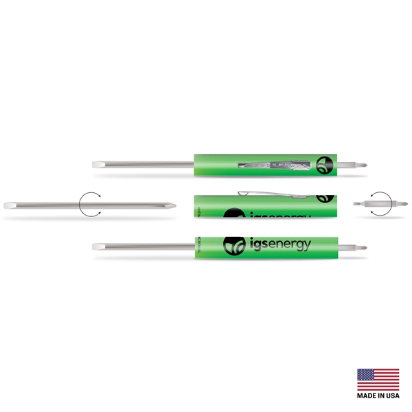 Pocket Screwdriver with #0 Phillips/Slotted Reversible Blade, #00 Phillips/2MM Slotted Reversible... from ASI 34040 Alexander Mfg Co