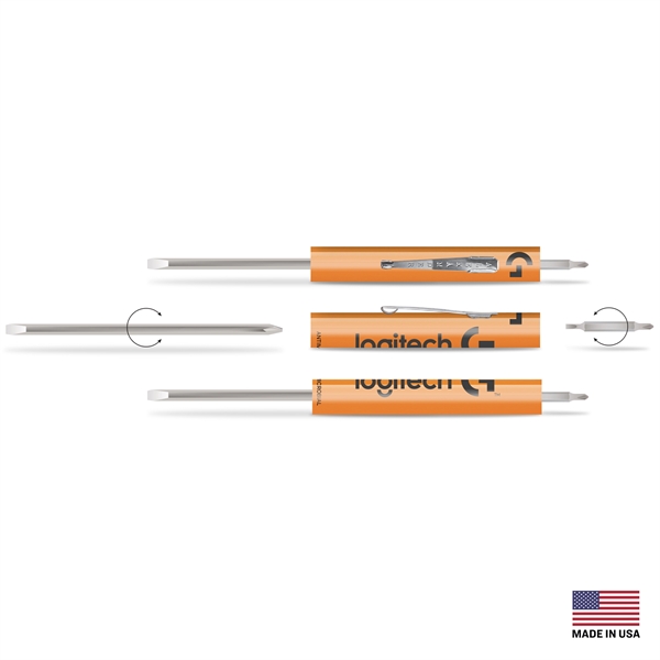 Pocket Screwdriver with #0 Phillips/Slotted Reversible Blade, #00 Phillips/2MM Slotted Reversible... from ASI 34040 Alexander Mfg Co