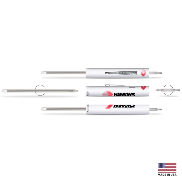 Pocket Screwdriver with #0 Phillips/Slotted Reversible Blade, #00 Phillips/2MM Slotted Reversible... from ASI 34040 Alexander Mfg Co