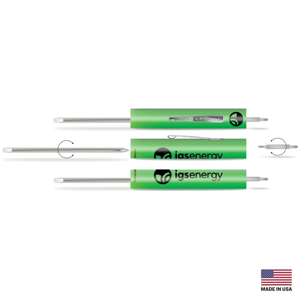 Pocket Screwdriver with #0 Phillips/Slotted Reversible Blade, #00 Phillips/2MM Slotted Reversible... from ASI 34040 Alexander Mfg Co
