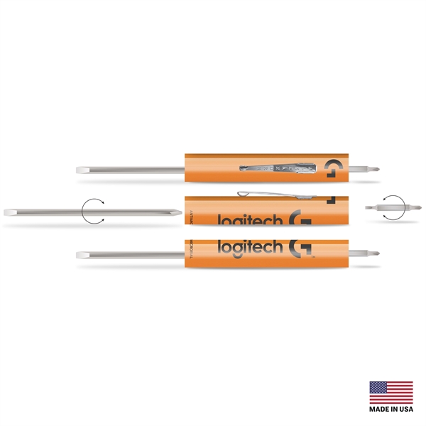 Pocket Screwdriver with #0 Phillips/Slotted Reversible Blade, #00 Phillips/2MM Slotted Reversible... from ASI 34040 Alexander Mfg Co