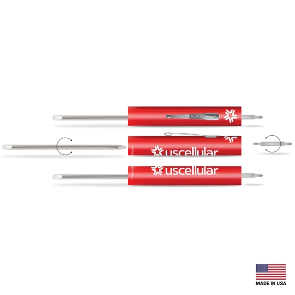 Pocket Screwdriver with #0 Phillips/Slotted Reversible Blade, #00 Phillips/2MM Slotted Reversible... from ASI 34040 Alexander Mfg Co