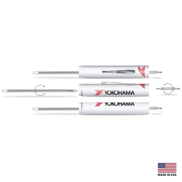 Pocket Screwdriver with #0 Phillips/Slotted Reversible Blade, #00 Phillips/2MM Slotted Reversible... from ASI 34040 Alexander Mfg Co