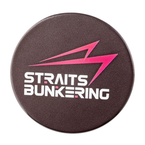 Chocolate brown coaster made of top-grain leather with a protective felt... from ASI 48125 Dacasso / DaCasso