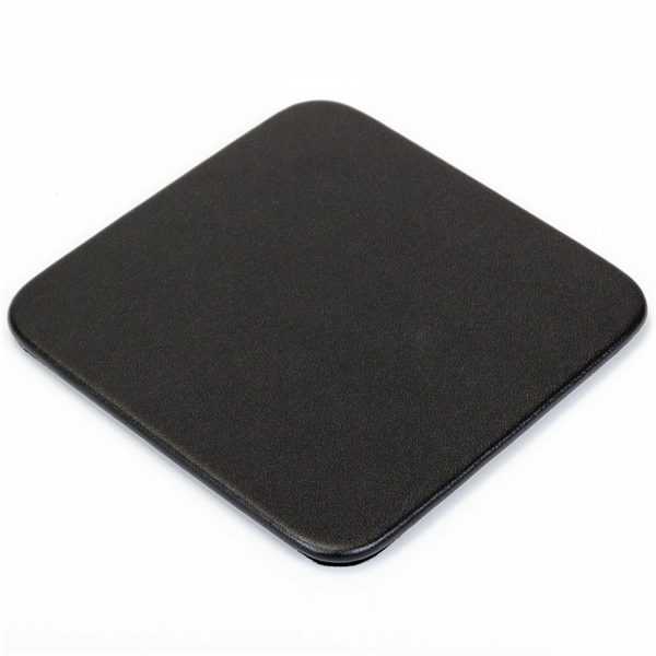 Black square coaster made of top-grain leather with a protective felt... from ASI 48125 Dacasso / DaCasso
