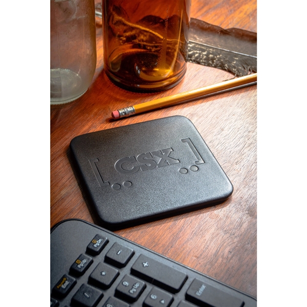 Square coaster made of leatherette with a rubber foam bottom for... from ASI 48125 Dacasso / DaCasso