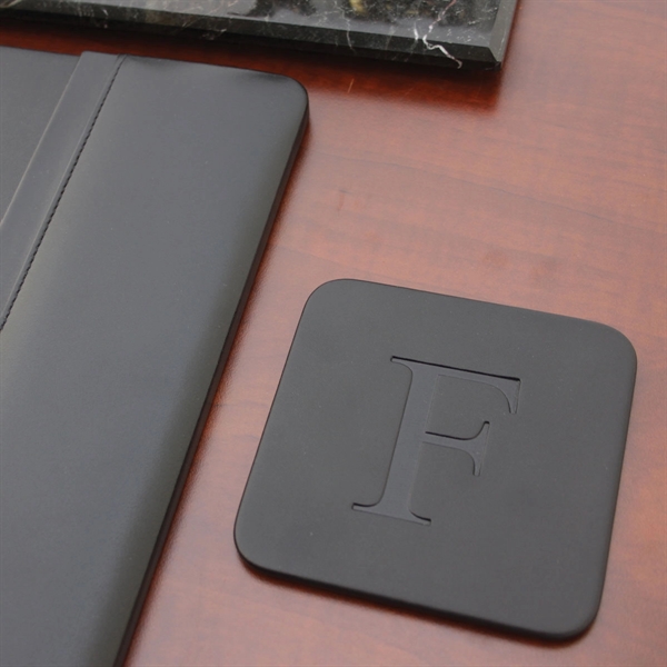 Square coaster made of leatherette with a rubber foam bottom for... from ASI 48125 Dacasso / DaCasso