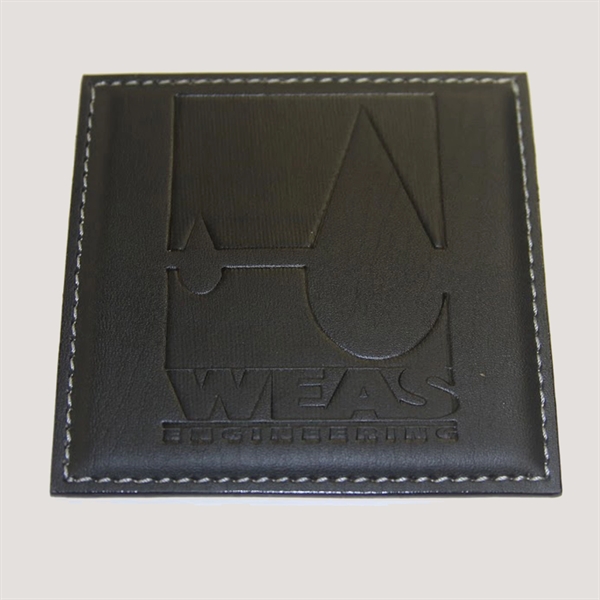 Black square coaster made of leatherette with a low-profile design.... from ASI 48125 Dacasso