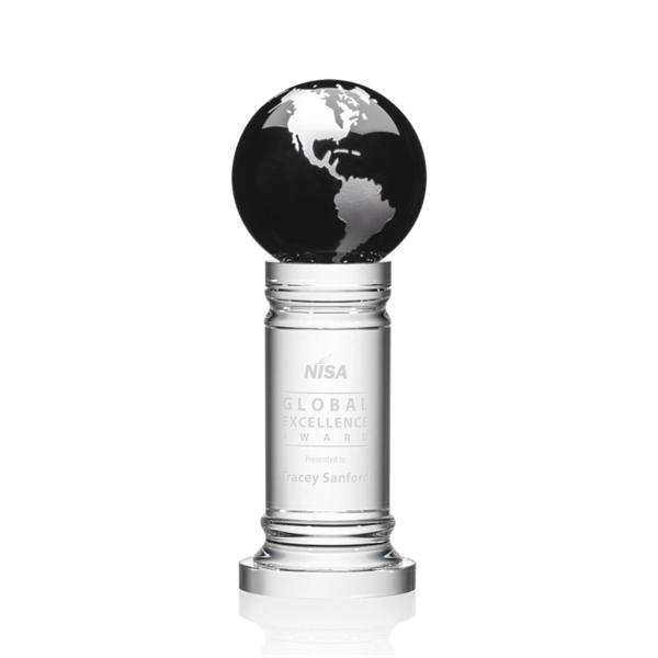 The Colvernstone Globe Award features an exquisite 4" Black Optical Crystal... from ASI 84592 St Regis Group / St Regis