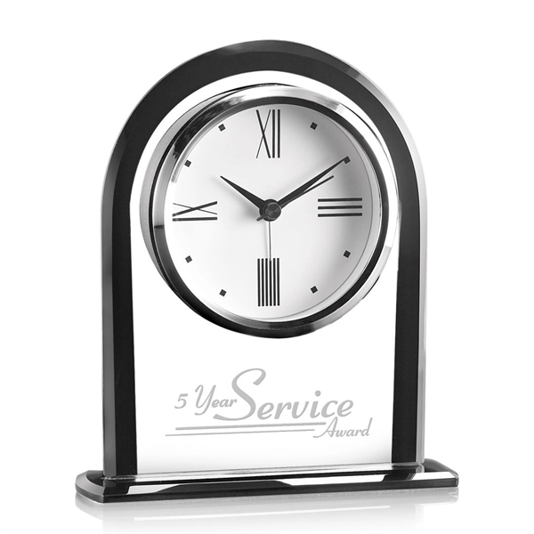 Black, clear and chrome 6 1/4" clock.... from ASI 84592 St Regis Group