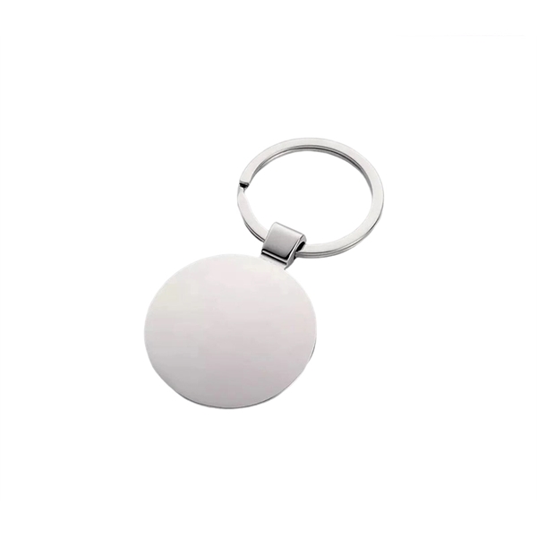 Round metal keychain with heat transfer imprint and standard delivery to... from ASI 37218 Athena Promo (tm)