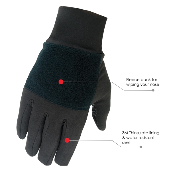 Touchscreen activity gloves, lightweight fleece lining.... from ASI 62192 Illinois Glove Co / Honest Abe®