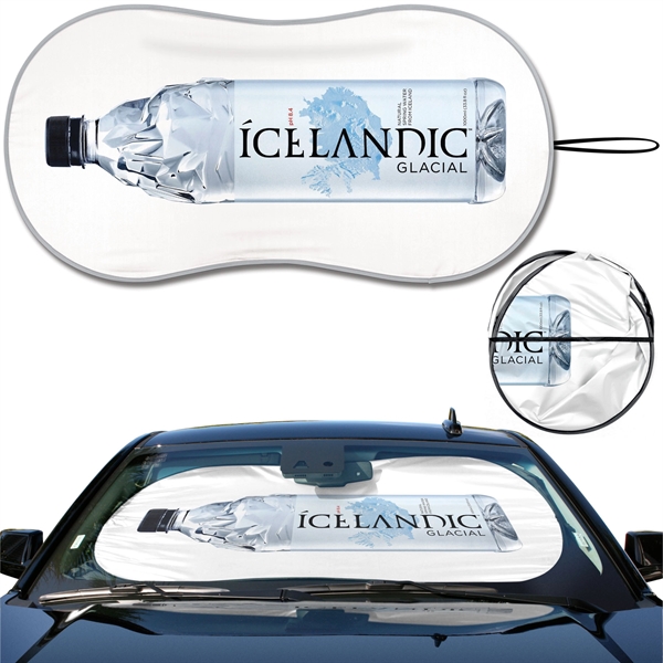 Full Color Single loop fabric sunshade front windshield, extra large logo,... from ASI 37586 Auto-Sun-shade/Intertek